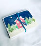 Hand Crafted A6 Sketchbook or Journal with Hand-printed Winter Cabin Design. - Image 6
