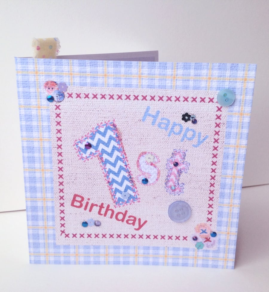 Birthday Card Age 1-10yrs,Blue Shades,Printed Greeting Card,Can Be Personalised