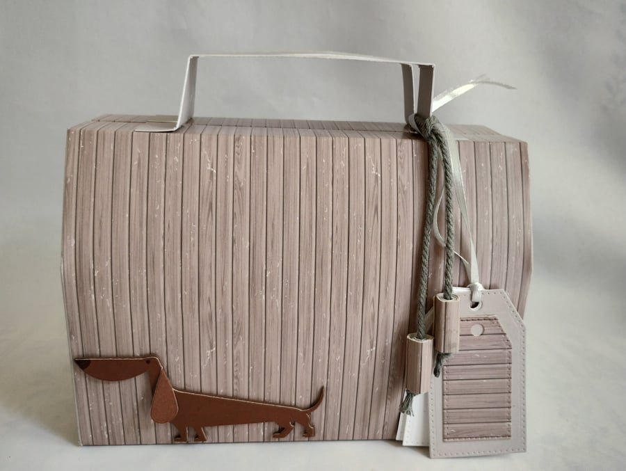 Dachshund or Basset Hound Milo the Dog Gift Box Grey Board