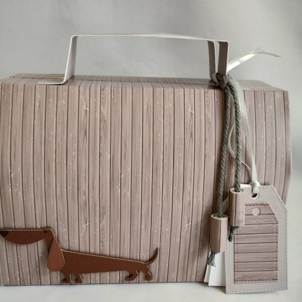Dachshund or Basset Hound Milo the Dog Gift Box Grey Board