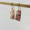 Dangle Copper Enamel Textured Earrings