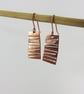 Dangle Copper Enamel Textured Earrings - Image 1