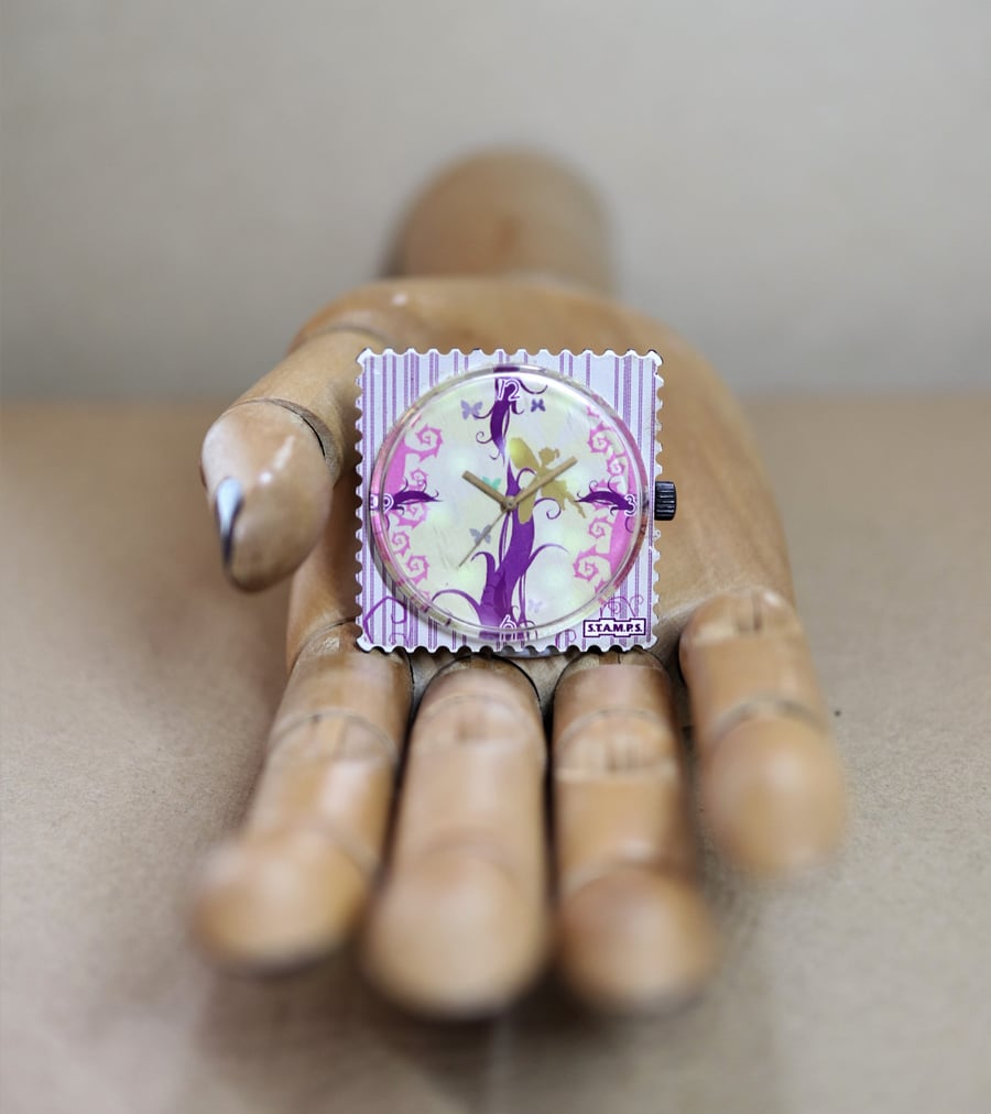 Upcycled Plastic Watch Case Pin - Lapel Pin - Handmade