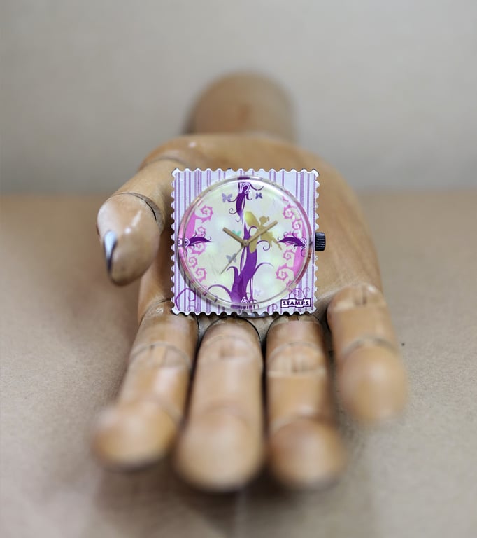 Upcycled Plastic Watch Case Pin - Lapel Pin - Handmade