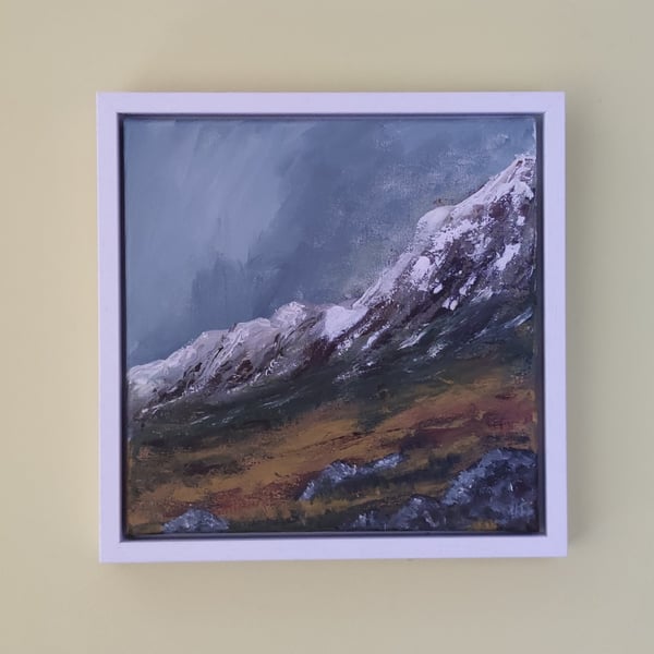 Snowy Mountains, snow covered mountain landscape painting