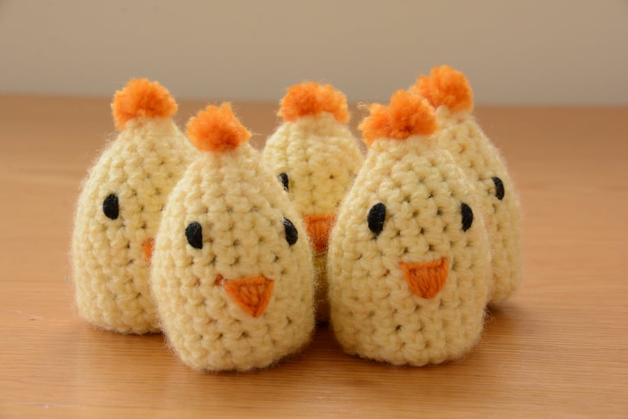 5 Easter Egg Chick Covers with Chocolate Egg - Set of 5