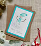 Christmas card, hand painted original, snowman with added sparkle - Image 1