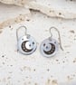 Folk crescent dangle earrings - Hypoallergenic titanium ear wires - Image 1