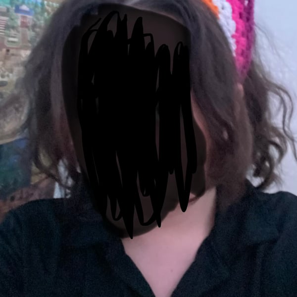 Lesbian pride crochet bandana