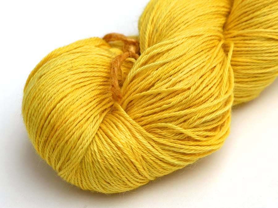 SALE: Pure Lemon - Silky baby alpaca 4 ply yarn