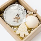 Christmas Gift Set Handmade Soy Candles & Decorative Tray, Ready to Ship
