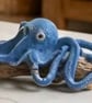 Blue Octopus Sculpture on Long Devon Driftwood — Handmade Clay - Image 2