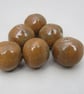 6 Medium Grassland Green Brown Glazed Clay Beads - Image 2