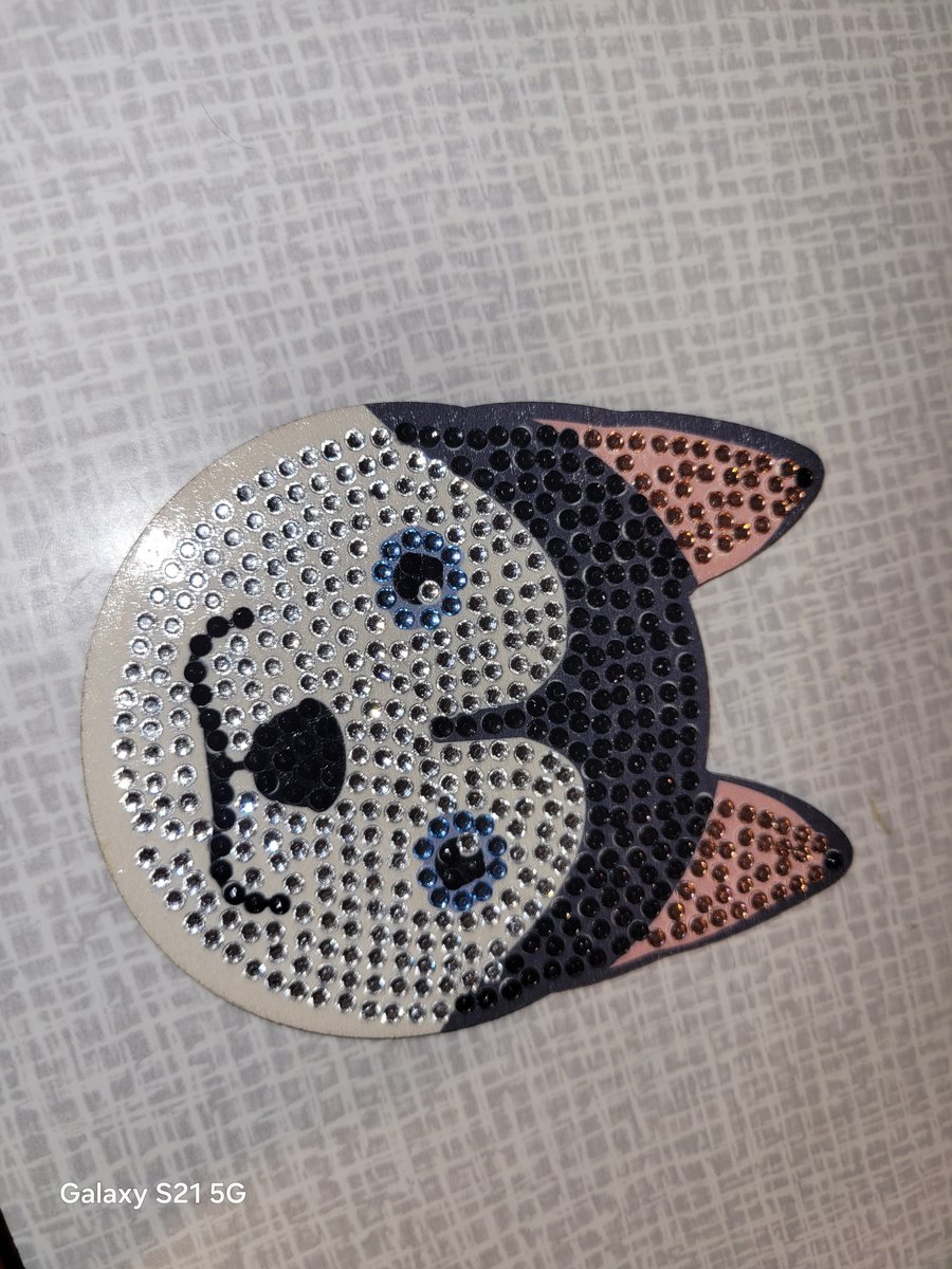 Handmade diamond art husky coaster 