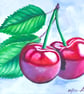 Cherries Oil Painting – Original & One of a Kind – Fun & Delightful