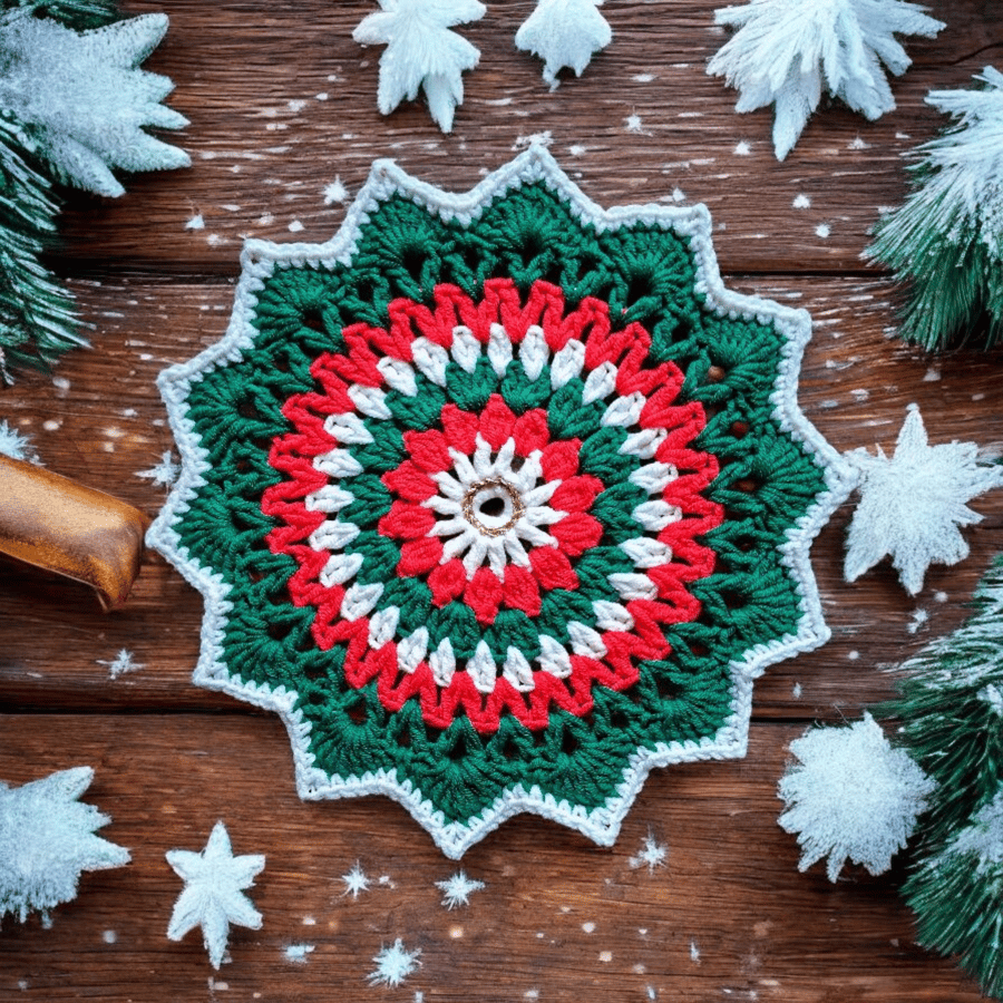 christmas table decoration, doily