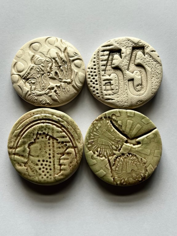 Set of 4 ceramic fridge magnets, keepsakes