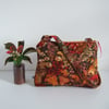 Vintage Liberty fabric Autumnal zip up shoulder bag