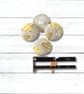 Yellow Shell Fan Fabric Covered Buttons, Set of 4, 20.5mm and 25.5mm - Image 2