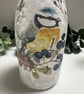Decoupage Upcycled Glass Bottle Light - Blue Tit, Home Decor, Nature Inspired - Image 6
