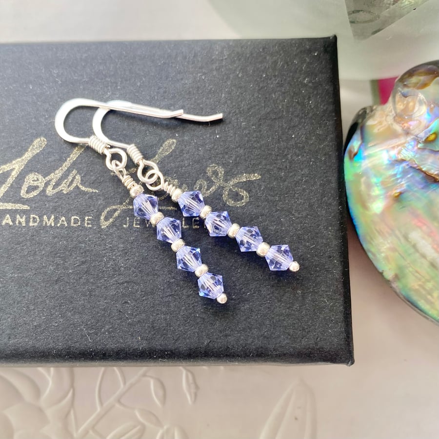 Sterling silver Austrian Crystal drop earrings