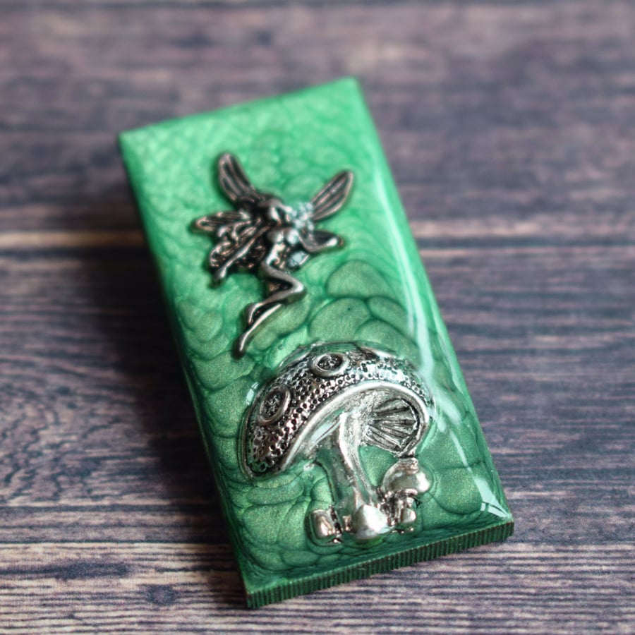 Fairy and Toadstool Brooch for Lovers of the Fairy Folk