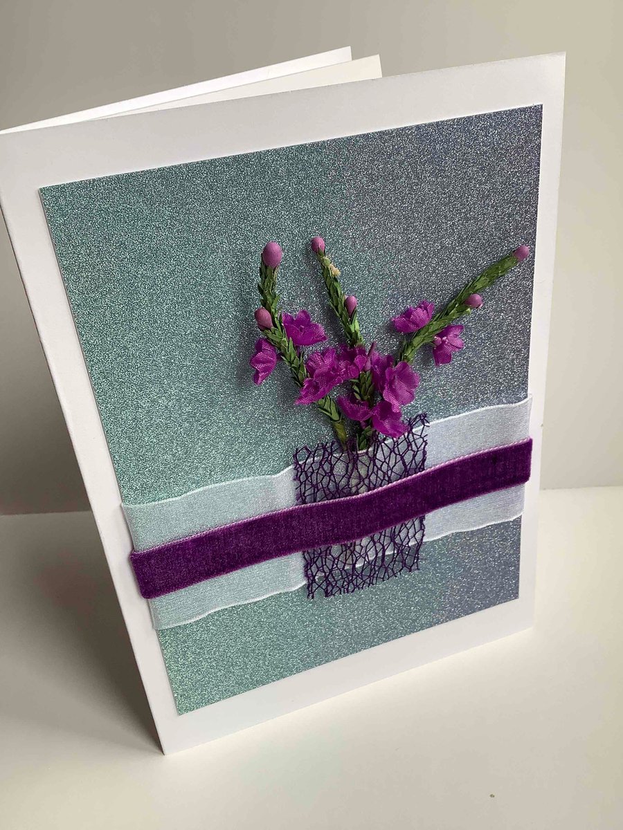 Purple heather card
