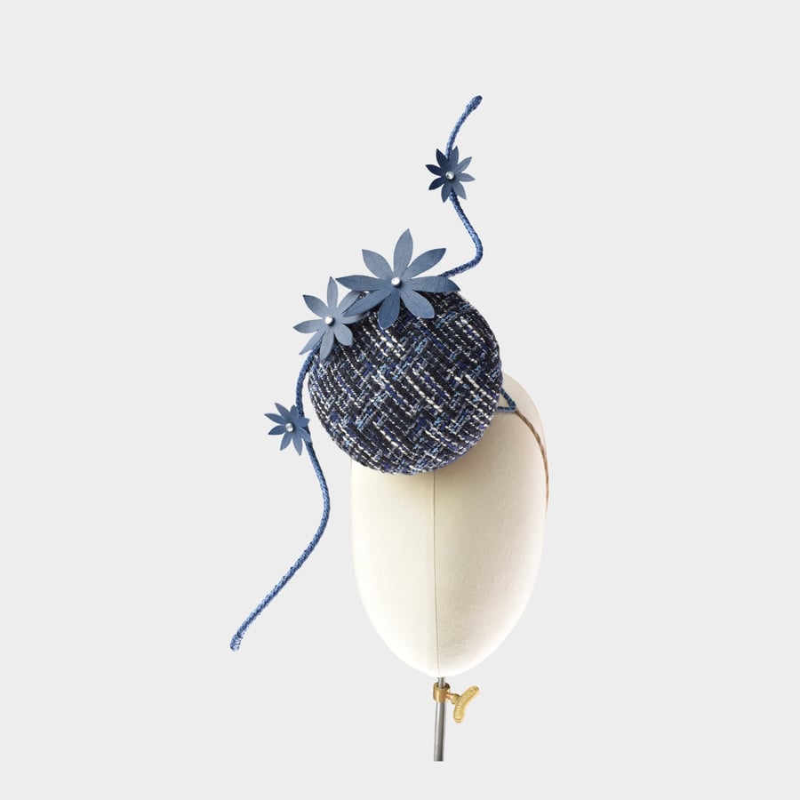 One of a Kind Navy Blue Fascinator – Handmade Wedding & Occasion Headpiece