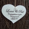 shabby chic distressed plaque - heart-engagement/wedding/21st
