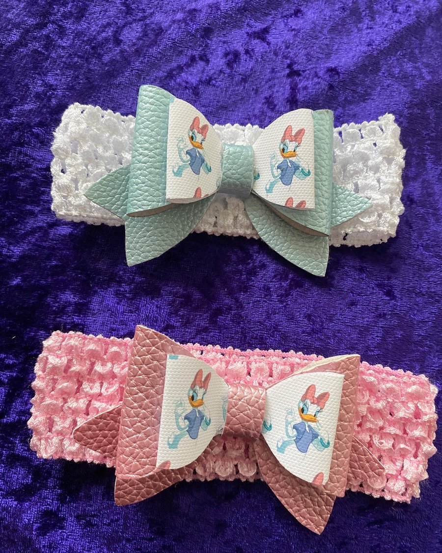  Handmade crochet  mouse or duck baby band 