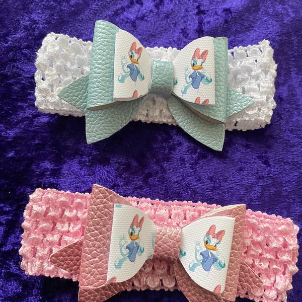  Handmade crochet  mouse or duck baby band 