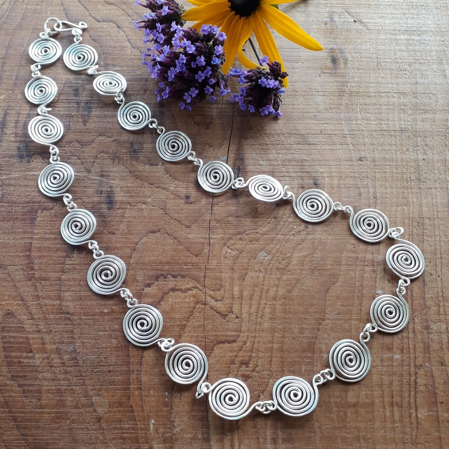 Sterling Silver Spiral Necklaces jewellery womens Christmas gifts