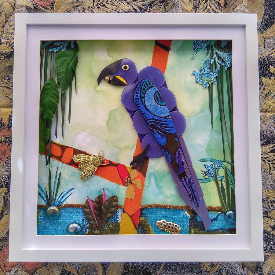 Amazon Adventure Macaw Mixed Media Artwork