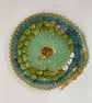 Teal blue cracked glass rondelle hand knotted necklace  - Image 6