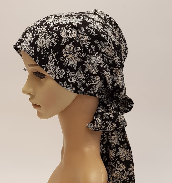 Chemo head wear, alopecia hair loss head scarf, surgical scrub cap