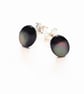 Shell Stud Earrings, Black Lip Mother of Pearl Sterling Silver Studs - Image 5