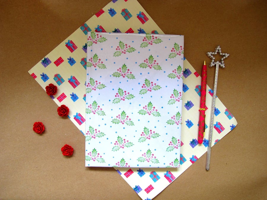 Christmas Holly Themed Sketchbook
