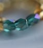 Stackable Two-Ring Set - Beaded Rings with Freshwater Pearl & Green Glass - Image 4