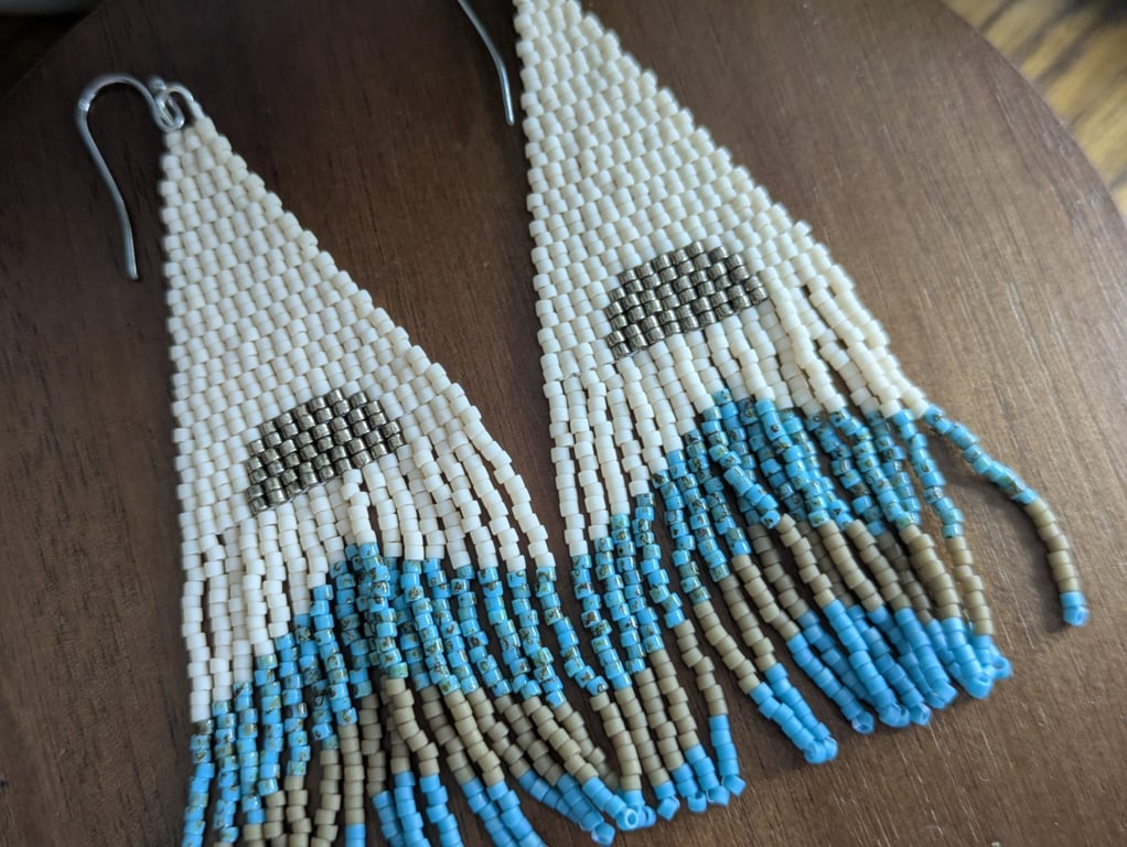 Beaded fringe earrings 
