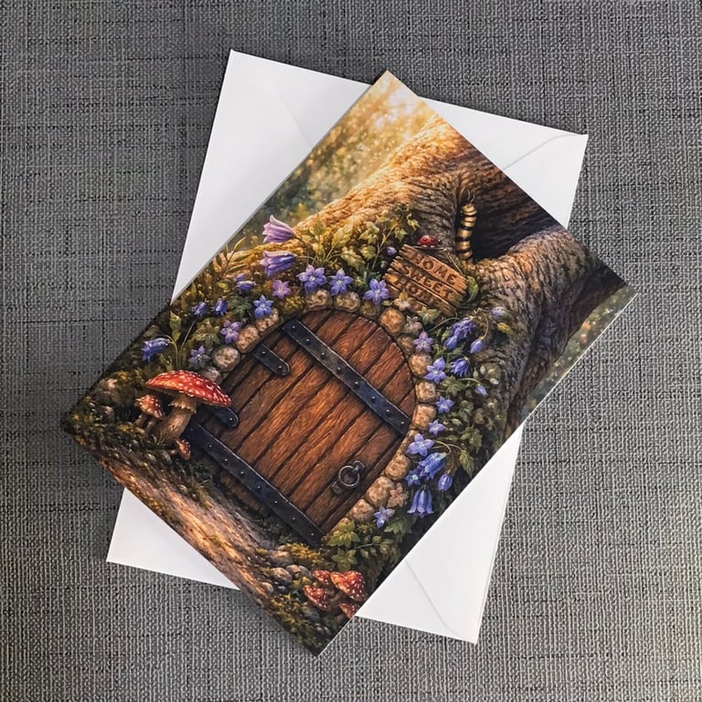 Birthday Card Fairy Door Greeting Card, Magical Fairy, Personalised Insert