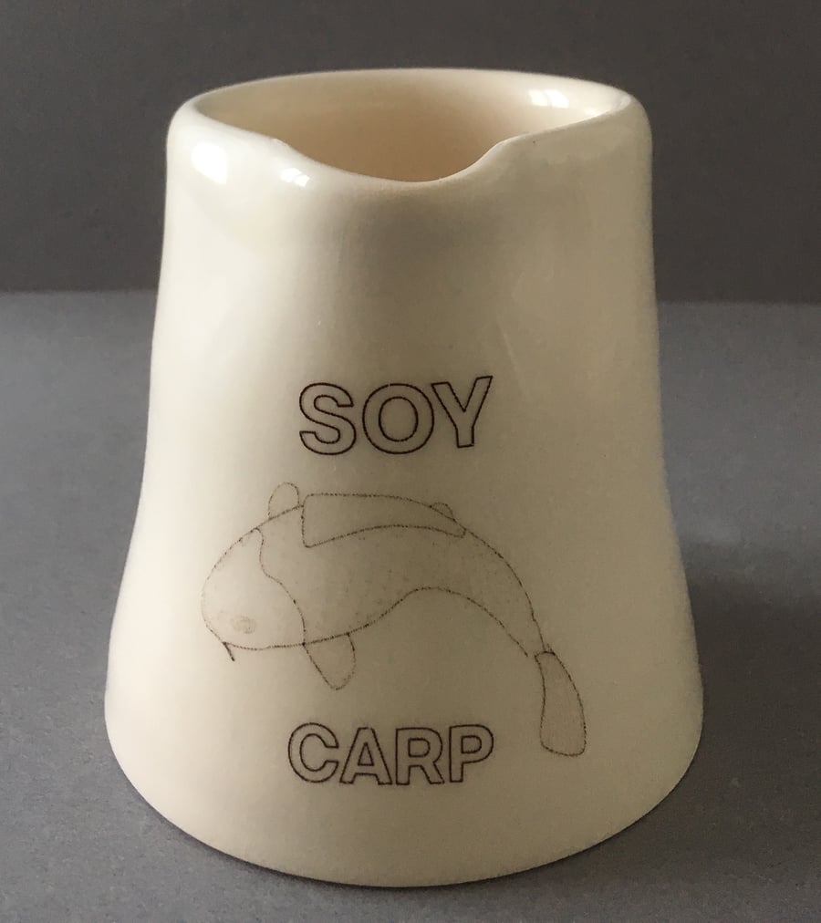 Soy milk. Coy Carp. Pourer. Handmade. Pottery. 