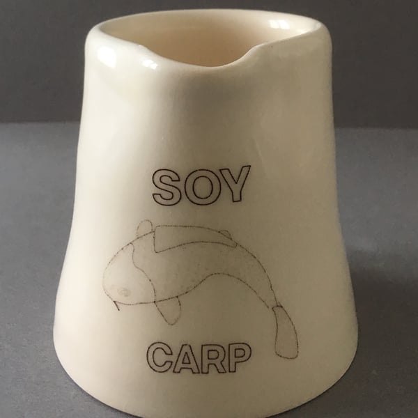 Soy milk. Coy Carp. Pourer. Handmade. Pottery. 