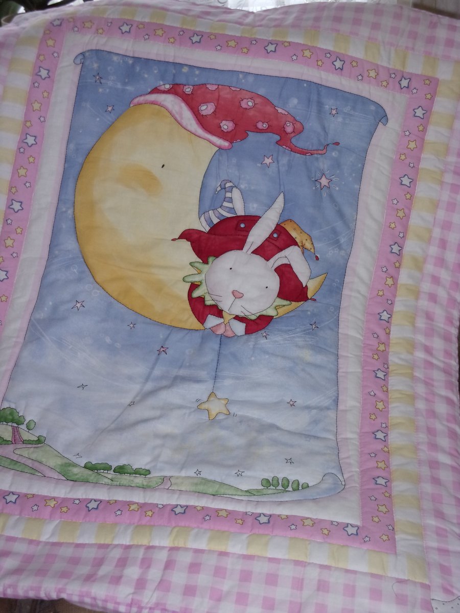 Rabbit and Moon Playmat or Quilt