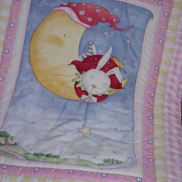 Rabbit and Moon Playmat or Quilt