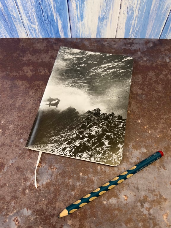 Notebook, Marine themed, A5 (ish), made from up-cycled and recycled materials.