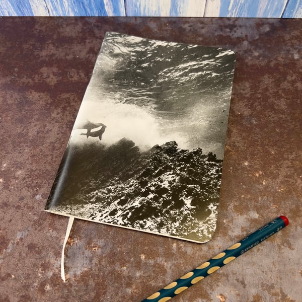 Notebook, Marine themed, A5 (ish), made from up-cycled and recycled materials.