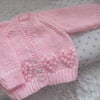 14" Newborn V Neck Hearts Cardigan