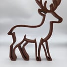 Minimalist Reindeer Christmas Decoration – Modern 3D Printed Brown Deer