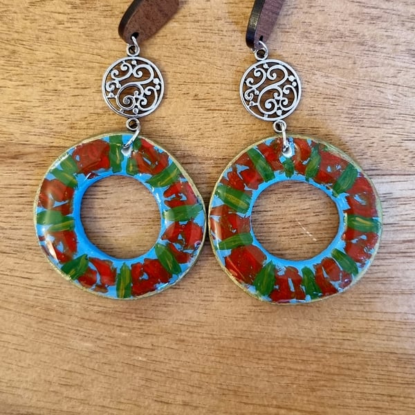 Unique Floral Dangle Earrings