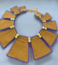 Egyptian Cleopatra Beaded Lapis Lazuli & Agate Full Collar Statement Necklace - Image 7